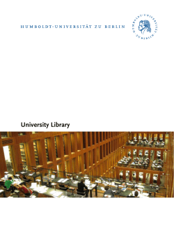 University Library - Universit&auml;tsbibliothek der Humboldt