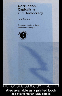 CORRUPTION Corruption, Capitalism and Democracy