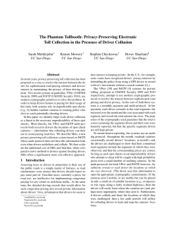 The Phantom Tollbooth: Privacy-Preserving Electronic