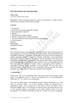 Foundations of Geography