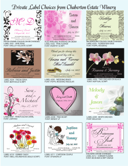 For a PDF version of our Wedding Labels #201 through #212