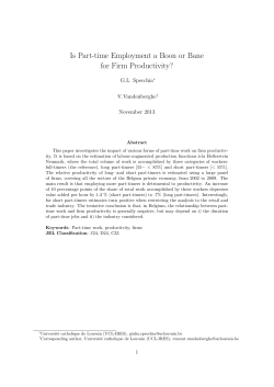 Is Part-time Employment a Boon or Bane for Firm Productivity?