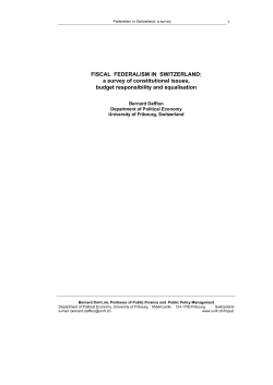 FISCAL FEDERALISM IN SWITZERLAND: a