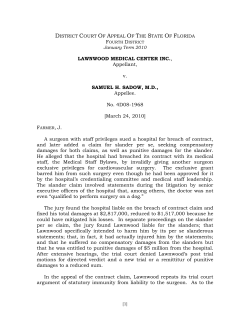 Lawnwood Medical Center, Inc. v. Samuel H. Sadow, M.D.