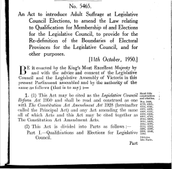 No. 5465. An Act to introduce Adult Suffrage at Legislative Council