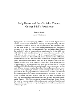 Body Horror and Post-Socialist Cinema: Gy&ouml;rgy