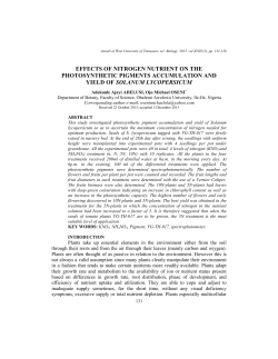 effects of nitrogen nutrient on the photosynthetic pigments