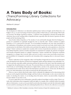 A Trans Body of Books: (Trans)Forming Library Collections for