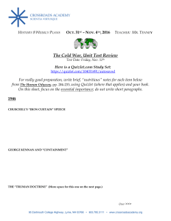 The Cold War, Unit Test Review