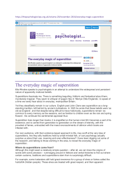 The everyday magic of superstition