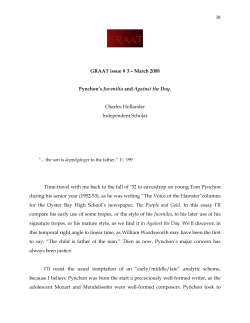 Pynchon`s Juvenilia and Against the Day