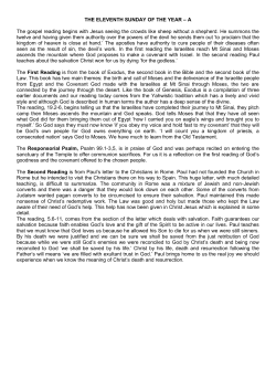 The 11th Sunday of the Year A - Our Lady of England, Storrington