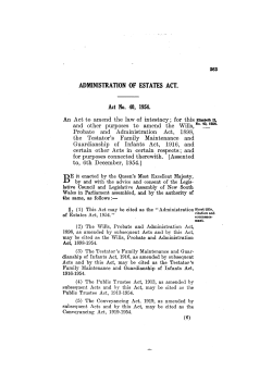 Administration of Estates Act 1954 No 40