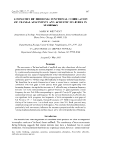 Kinematics of birdsong: Functional correlation of cranial movements