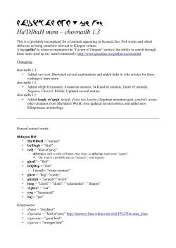 Ha`DIbaH mem &ndash; chovnatlh 1.3