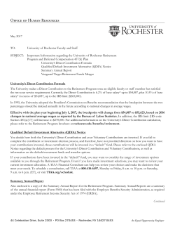 University`s Direct Contribution Formula Qualified Default Investment