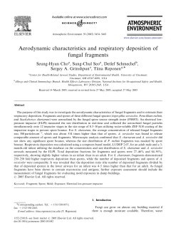 Aerodynamic characteristics and respiratory deposition of fungal