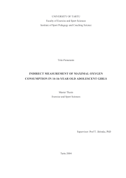indirect measurement of maximal oxygen consumption in 14