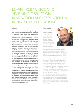 Learning, Earning and Yearning - Australian Council for Educational