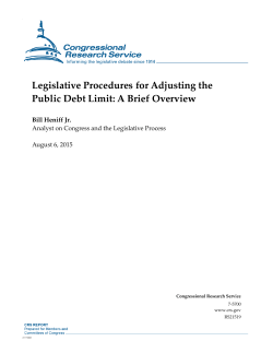 Legislative Procedures for Adjusting the Public Debt Limit