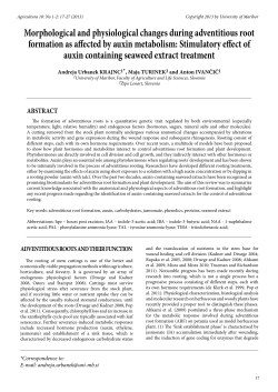Morphological and physiological changes during adventitious