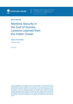 Maritime Security in the Gulf of Guinea: Lessons