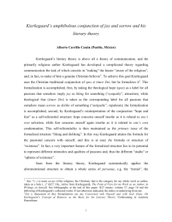 Kierkegaard`s amphibolous conjunction of joy and sorrow and his