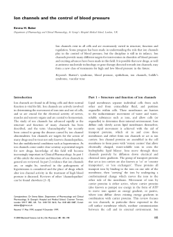Ion channels and the control of blood pressure