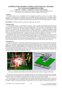 temperature gradient stimulation for cell division control in c