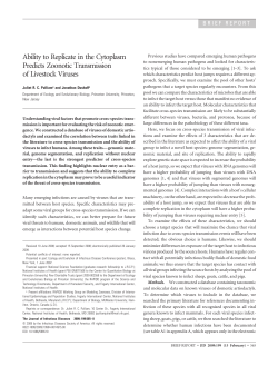 Ability to Replicate in the Cytoplasm Predicts Zoonotic Transmission
