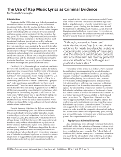 The Use of Rap Music Lyrics as Criminal Evidence