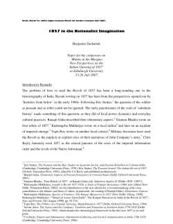 1857 in the Nationalist Imagination Benjamin Zachariah Paper for