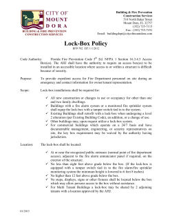 Lock-Box Policy - City of Mount Dora