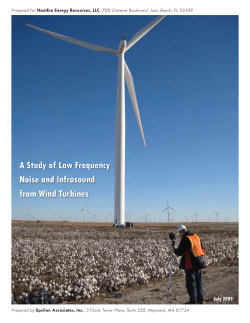 A Study of Low Frequency Noise and Infrasound from Wind Turbines