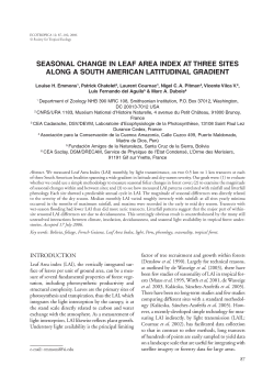 seasonal change in leaf area index at three sites along a south