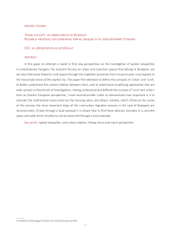 Andr&aacute;s Vigv&aacute;ri1 `Rural poverty` in urban spaces of