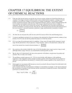 chapter 17 equilibrium: the extent of chemical reactions
