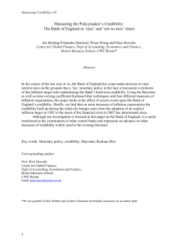Measuring the Policymaker`s Credibility: The Bank of