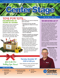 TOYS FOR TOTS... - Center National Bank