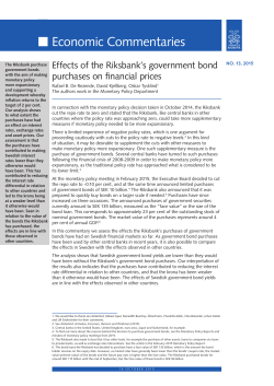 Effects of the Riksbank`s government bond purchases on financial