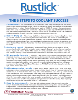 THE 6 STEPS TO COOLANT SUCCESS THE 6