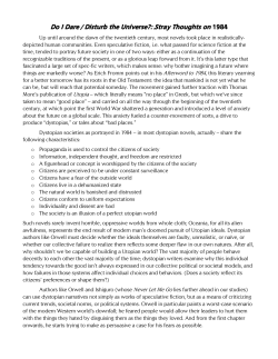 Do I Dare / Disturb the Universe?: Stray Thoughts on
