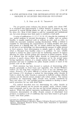 A rapid method for the determination of sulfur dioxide in sulfited pre