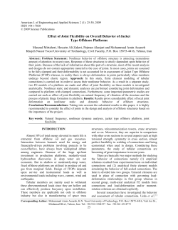 Effect of Joint Flexibility on Overall Behavior of Jacket