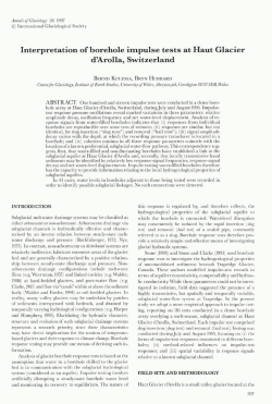 Interpretation of borehole itn.pulse tests at Haut Glacier d`Arolla