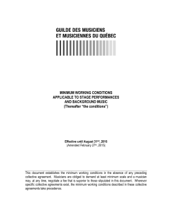 Minimum Working conditions