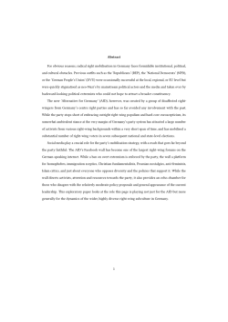Abstract For obvious reasons, radical right mobilisation in Germany