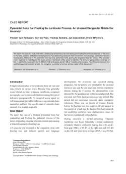 CASE REPORT Pyramidal Bony Bar Fixating the Lenticular Process