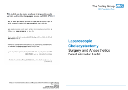 Laparoscopic Cholecystectomy Surgery and Anaesthetics