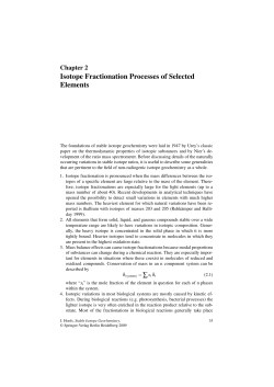 Isotope Fractionation Processes of Selected Elements